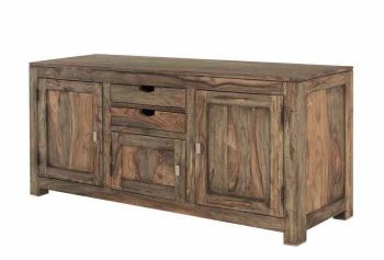 Sideboard Sheesham 160x42x75  grau geölt NATURE GREY #89