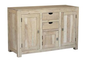 Sideboard Akazie 130x45x85 white stone getüncht NATURE WHITE #86