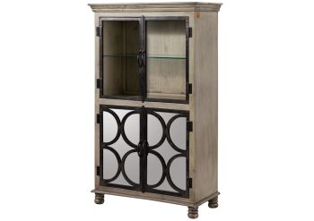 Vitrine Mango 97x45x160 grau lackiert HERMITAGE #016