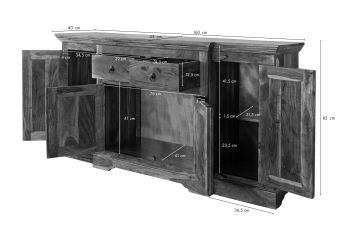 Sideboard Akazie 160x45x85 nougat lackiert OXFORD #902