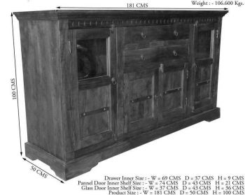 Sideboard Akazie 181x50x100 nougat lackiert OXFORD #453