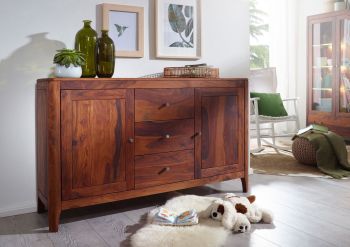 Sideboard Sheesham146x40x86 walnuss geölt BROOKLYN #22
