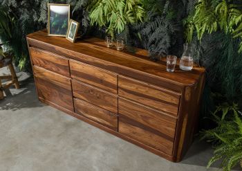 Sideboard Sheesham 185x40x80 walnuss gewachst TORONTO #202