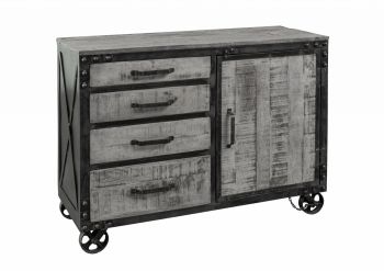 Sideboard Mango 120x46x92 grau lackiert HEAVY INDUSTRY #125