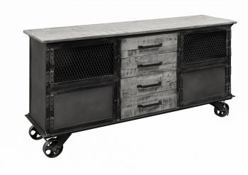 Sideboard Mango 153x40x80 grau lackiert HEAVY INDUSTRY #153