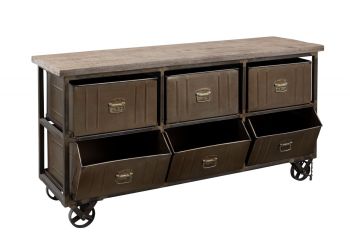 Sideboard Mango 150x44x80 braun lackiert HEAVY INDUSTRY #248
