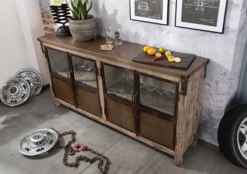 Sideboard Mango 180x40x90 braun lackiert HEAVY INDUSTRY #250