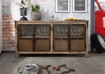 Sideboard Mango 180x40x90 braun lackiert HEAVY INDUSTRY #250