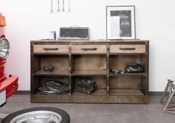 Sideboard Mango 153x40x83 braun lackiert HEAVY INDUSTRY #251