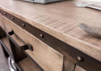 Sideboard Mango 153x40x83 braun lackiert HEAVY INDUSTRY #251