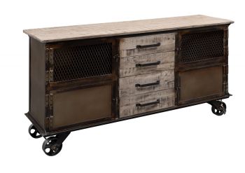 Sideboard Mango 153x40x80 braun lackiert HEAVY INDUSTRY #253