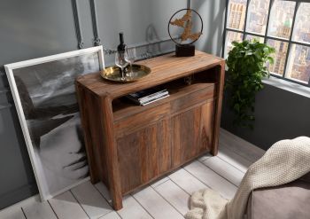 Sideboard Sheesham 120x45x100 grau geölt BUENO #2005