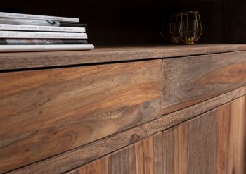 Sideboard Sheesham 120x45x100 grau geölt BUENO #2005