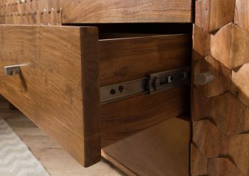 Sideboard Akazie 210x42x75 Akazie natur lackiert MOSAYK #109