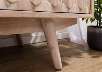 Sideboard Akazie 180x42x75 weiß lackiert MOSAYK #200