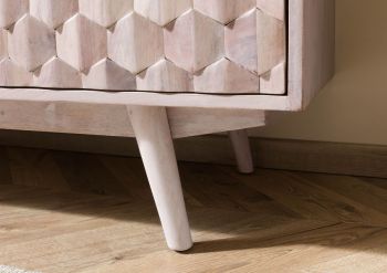 Sideboard Akazie 160x42x75 weiß lackiert MOSAYK #210