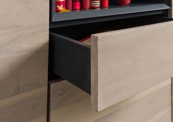 Sideboard Akazie 160x45x85 grau-weiß geölt CHICAGO #04