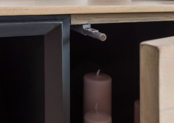 Sideboard Akazie 160x45x85 grau-weiß geölt CHICAGO #04