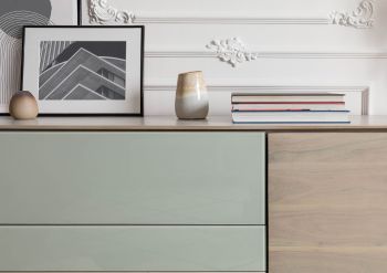 Sideboard Akazie 200x45x85 grau-weiß geölt CHICAGO #05