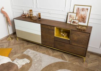Sideboard Mango 240x45x85 braun geölt CHICAGO #106