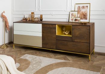 Sideboard Mango 240x45x85 braun geölt CHICAGO #106