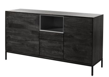 Sideboard Mango 160x45x85 dunkelgrau geölt CHICAGO #204
