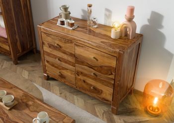 Sideboard Sheesham 110x45x80 braun lackiert ANCONA #120