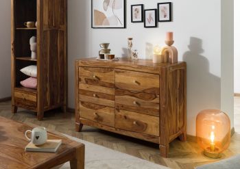 Sideboard Sheesham 110x45x80 braun lackiert ANCONA #120