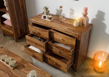 Sideboard Sheesham 110x45x80 braun lackiert ANCONA #120
