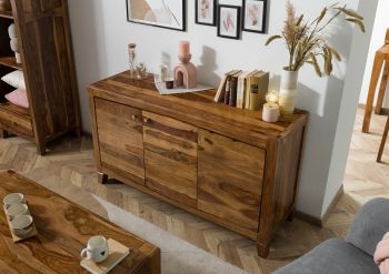 Sideboard Sheesham 140x45x80 braun lackiert ANCONA #121
