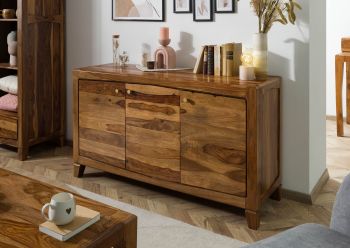 Sideboard Sheesham 140x45x80 braun lackiert ANCONA #121