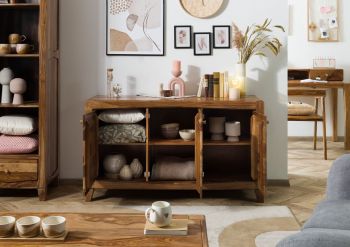 Sideboard Sheesham 140x45x80 braun lackiert ANCONA #121