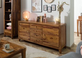 Sideboard Sheesham 175x45x80 braun lackiert ANCONA #123