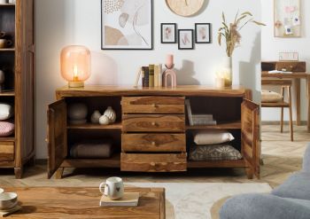 Sideboard Sheesham 175x45x80 braun lackiert ANCONA #123