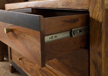 Sideboard Sheesham 110x45x80 dunkelbraun lackiert ANCONA #220