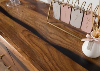 Sideboard Sheesham 110x45x80 dunkelbraun lackiert ANCONA #220