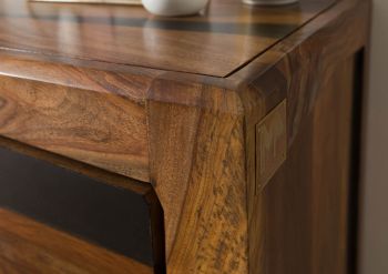Sideboard Sheesham 110x45x80 dunkelbraun lackiert ANCONA #220