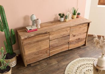 Sideboard Sheesham 185x48x80 natur lackiert / sandgestrahlt PURE SHEESHAM #215