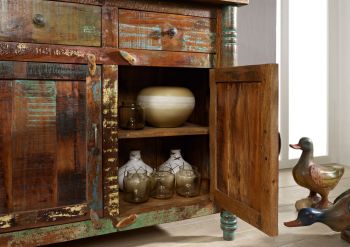 Sideboard Altholz 140x42x88 mehrfarbig lackiert FABLE #04