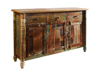 Sideboard Altholz 140x42x88 mehrfarbig lackiert FABLE #04