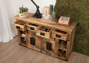 Sideboard Mango 150x45x90 natur lackiert RAILWAY #119