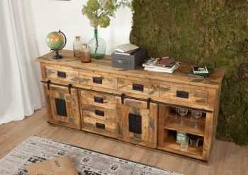 Sideboard Mango 200x45x90 natur lackiert RAILWAY #122