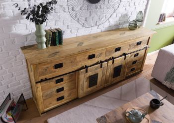 Sideboard Mango 220x45x90 natur lackiert RAILWAY #192