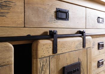 Sideboard Mango 220x45x90 natur lackiert RAILWAY #192
