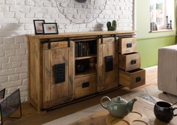 Sideboard Mango 170x45x90 natur lackiert RAILWAY #193