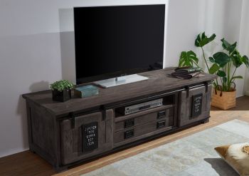 TV-Board Mango 180x55x50 grau lackiert RAILWAY #246