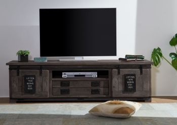 TV-Board Mango 180x55x50 grau lackiert RAILWAY #246