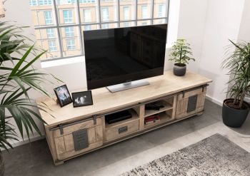 TV-Board Mango 200x55x50 whitewash lackiert RAILWAY #351