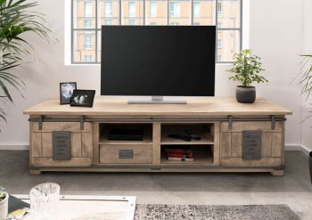 TV-Board Mango 200x55x50 whitewash lackiert RAILWAY #351
