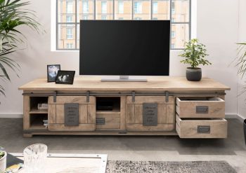 TV-Board Mango 200x55x50 whitewash lackiert RAILWAY #351
